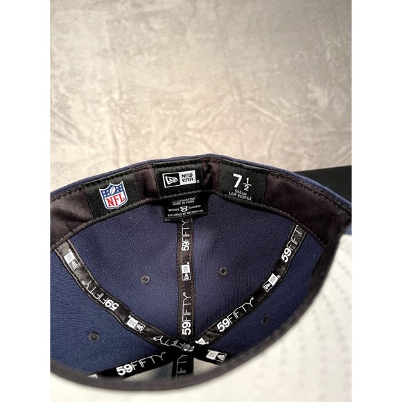 New Era 59FIFTY New England Patriots Low Profile Hat Men's 7 1/2 Blue Cap - Picture 7 of 8